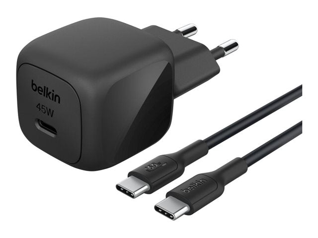 BELKIN BELKIN 45W USB PD Wall Charger with PPS BLK w/ 1m 3aMP PVC C-C Cable