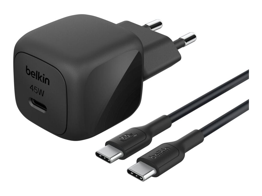 BELKIN BELKIN 45W USB PD Wall Charger with PPS BLK w/ 1m 3aMP PVC C-C Cable