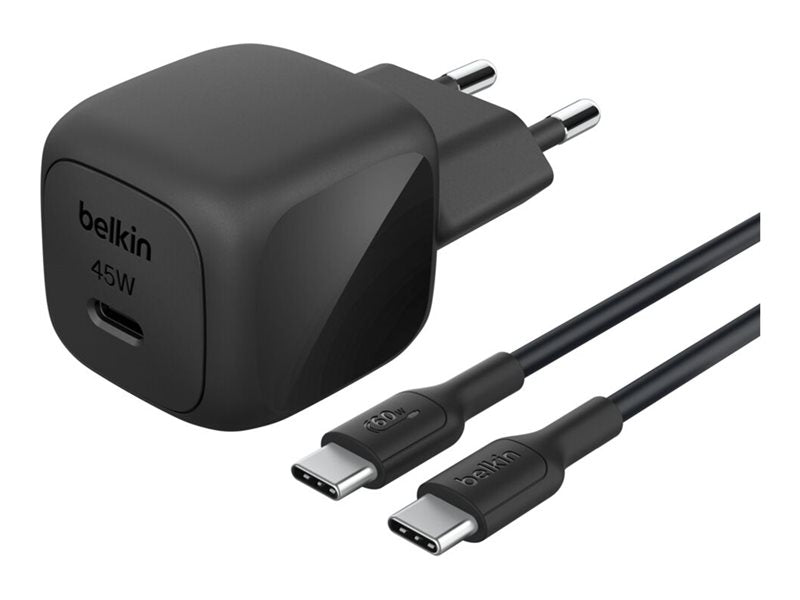 BELKIN BELKIN 45W USB PD Wall Charger with PPS BLK w/ 1m 3aMP PVC C-C Cable