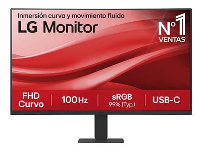 LG 27U421A-B - Écran LCD - incurvé - 27" - 1920 x 1080 Full HD (1080p) @ 100 Hz - VA - 250 cd/m² - 3000:1 -HDR10 - 5ms - HDMI, USB-c