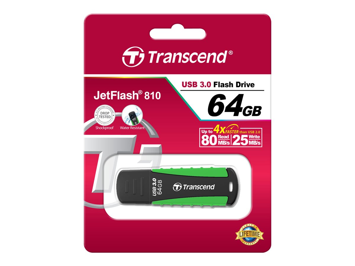 TRANSCEND TRANSCEND 64Go Clé USB 3.1 Gen 1 - Antichoc Vert