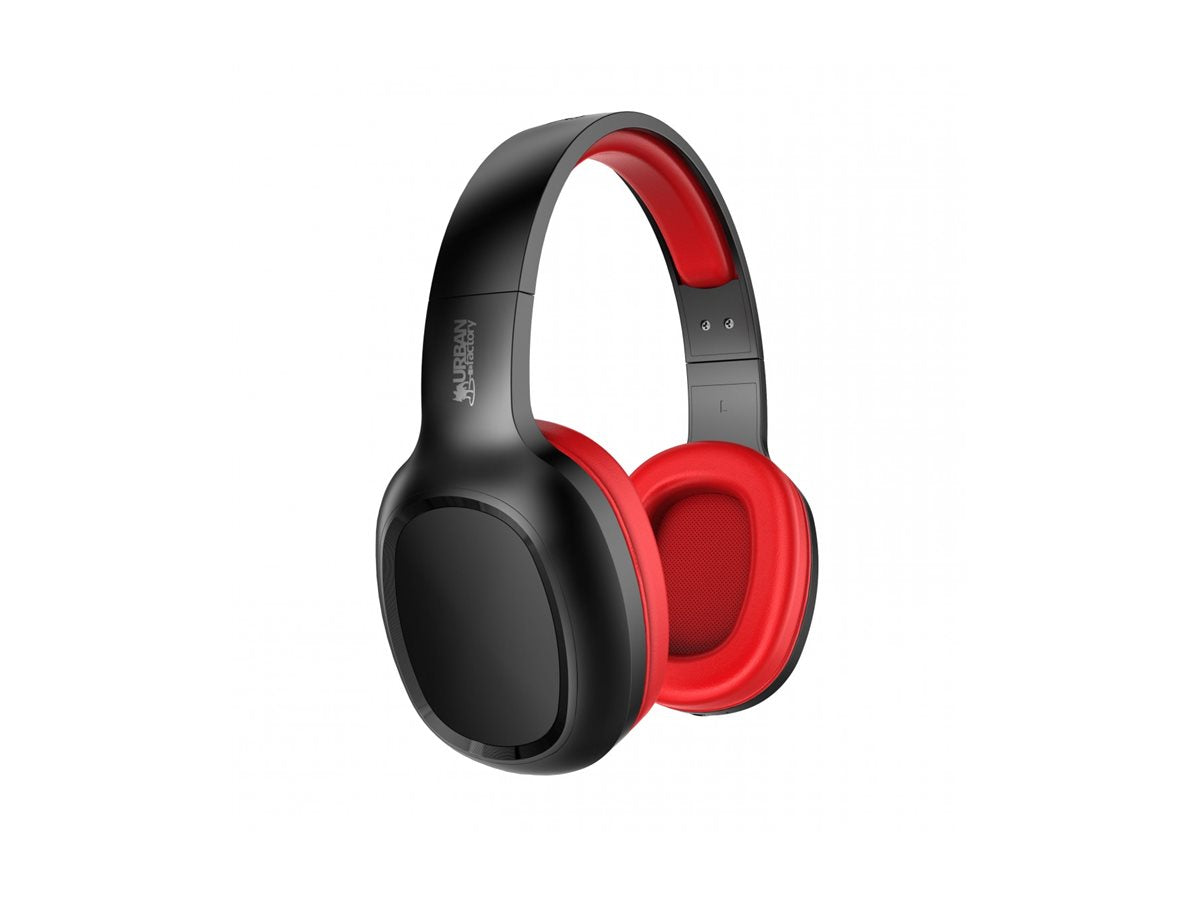 URBAN FACTORY URBAN FACTORY Movee On-Ear Headphones Bluetooth 5.1 Rechargeable - Black/Red