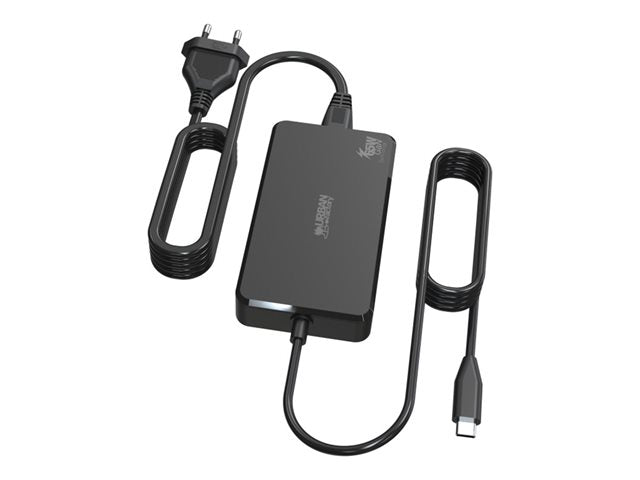 URBAN FACTORY URBAN FACTORY POWEE BLOCK CHARGEUR UNIVERSEL USB-C GAN 65W - CABLE DE 180CM EN VERSION EU ET UK - NOIR