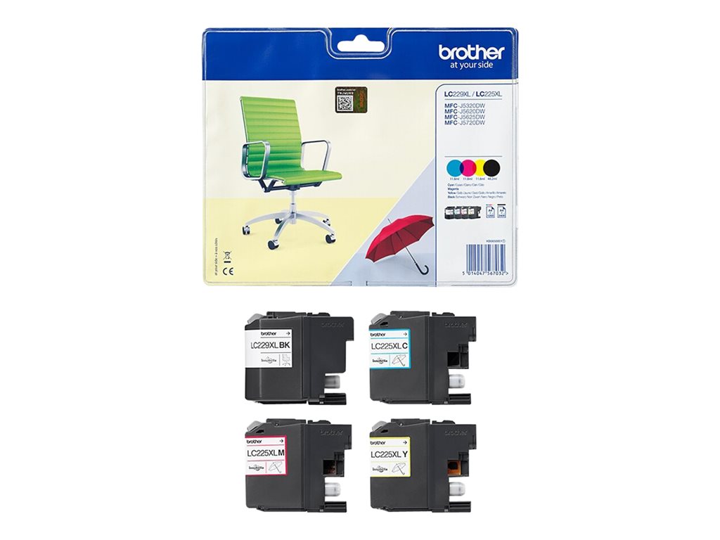 BROTHER Pack blister de 4 cartouches d encre haute capacite pour MFC-J5320DW MFC-J5620DW MFC-J5720DW