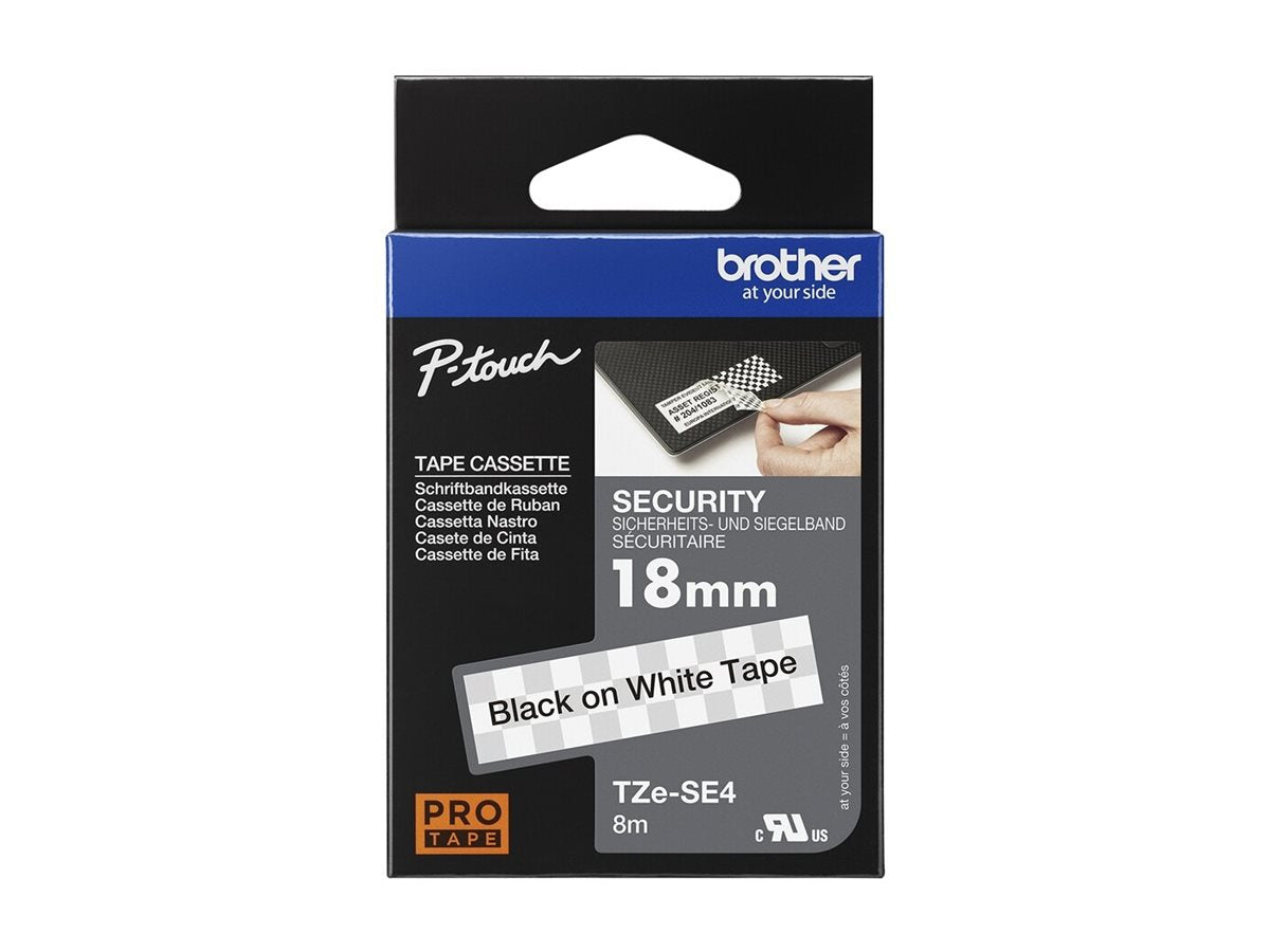 BROTHER P-TOUCH TZE-SE4noir sur security blanc textile 18