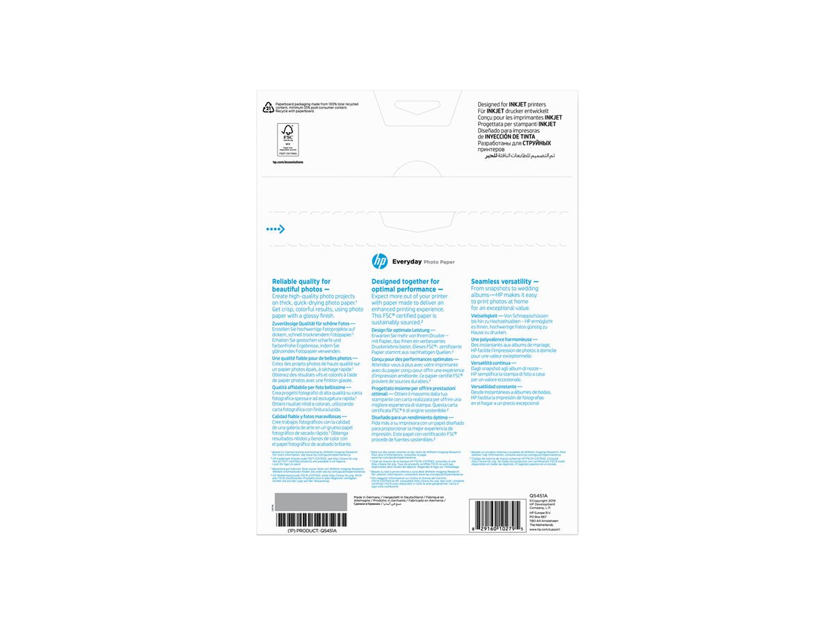 HP INC. HP original Q5451A Everyday Glossy Photo Paper Ink cartridgetjet 200g/m2 A4 25 sheets 1-pack