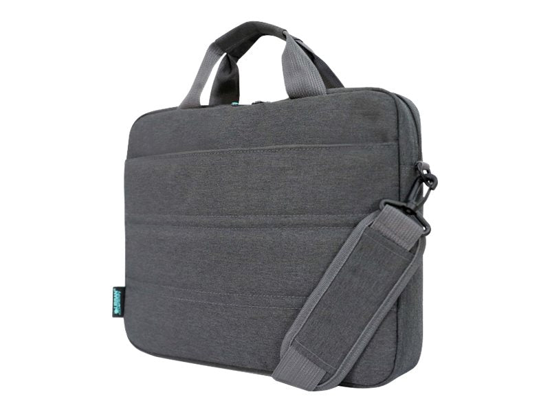 URBAN FACTORY URBAN FACTORY Toploading bag made of recycled Nylon r-PET Reinforced notebook compartment Flat front pocket with zip Back patch
