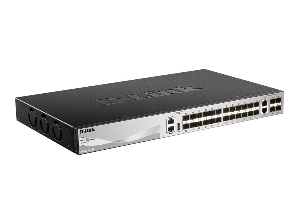 D-LINK D-LINK L3 Light Switch 24 SFP ports & 2 10GBASE-T ports & 4 10GbE SFP+ Ports Physical Stack Up To 9 Units