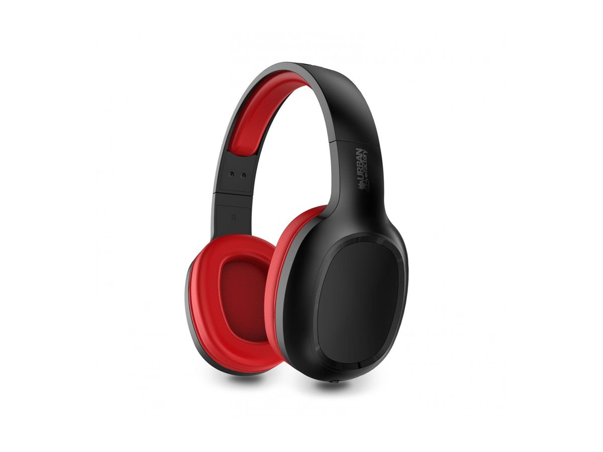 URBAN FACTORY URBAN FACTORY Movee On-Ear Headphones Bluetooth 5.1 Rechargeable - Black/Red