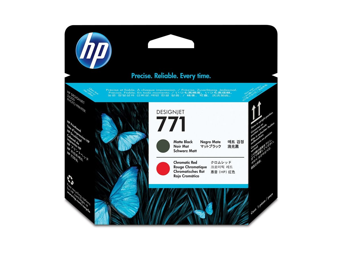 HP 771 original printhead CE017A matte black and chromatic red standard capacity 1-pack