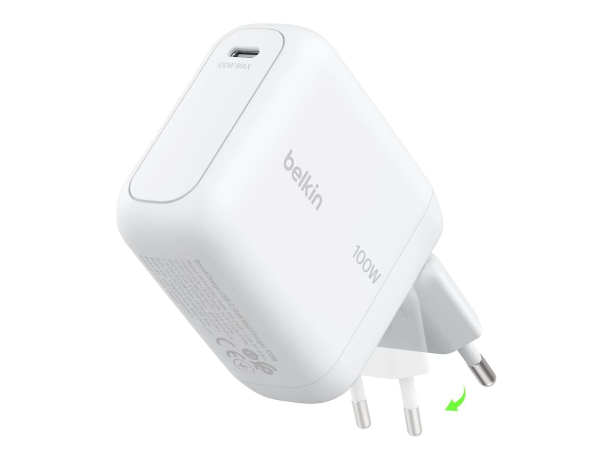 BELKIN 100W 1C GAN WALL CHARGER WH FOLDABLE EU PLUG