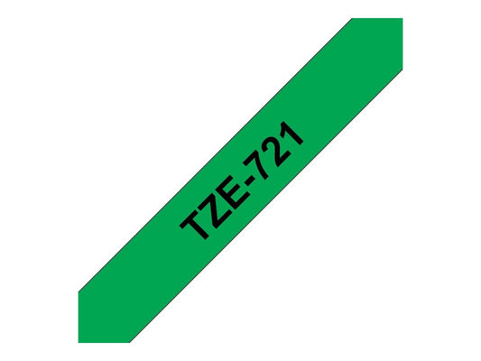 BROTHER P-TOUCH TZE-721 noir sur vert 9mm