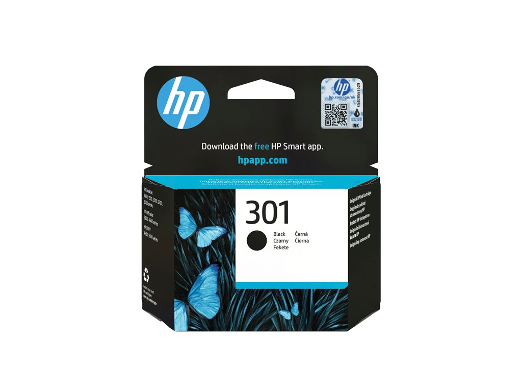 HP 301 original Ink cartridge CH561EE UUS black standard capacity 3ml 190 pages 1-pack