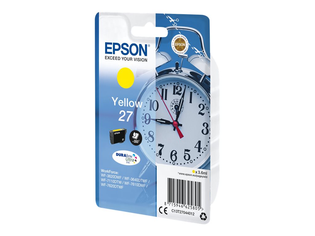 EPSON 1LB 27 ink cartridge yellow standard capacity 3.6ml 350 pages 1-pack RF-AM blister - DURABrite ultra ink w/s