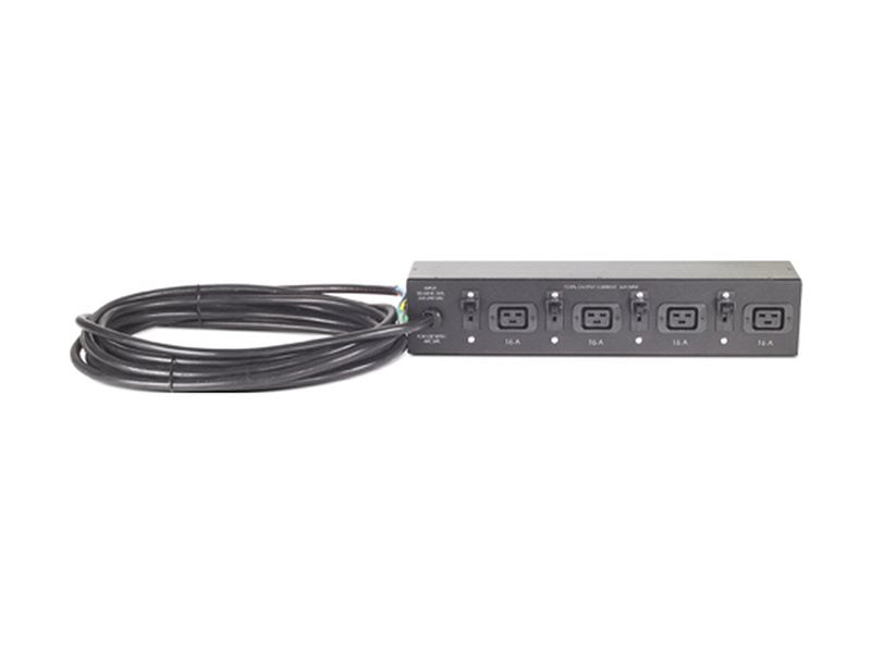 APC Basic Rack PDU Rack AC 230V input hardwire output connectors 4 IEC 60320 C19 2U 19 8.5m cord Black