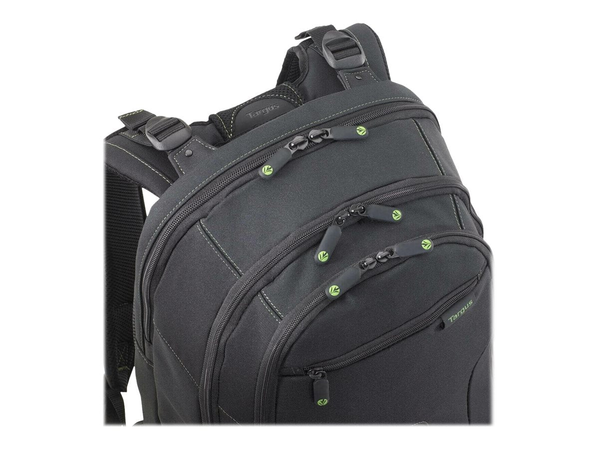 TARGUS Sac a Dos Jusqu a 15.6p ecologique noir Nylon Recycle P.E.T. 900D garantie a vie