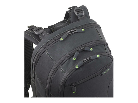 TARGUS Sac a Dos Jusqu a 15.6p ecologique noir Nylon Recycle P.E.T. 900D garantie a vie