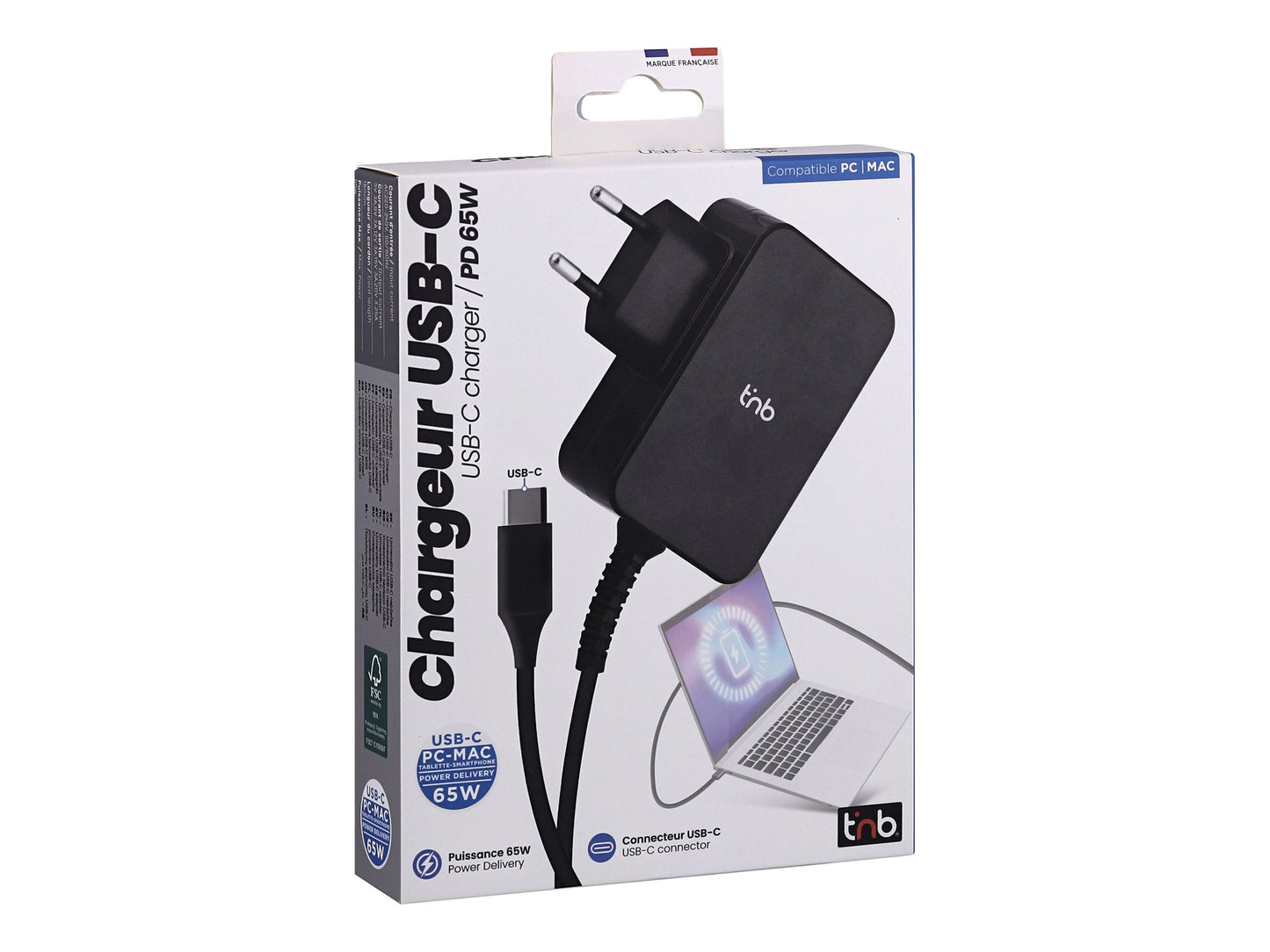 T'NB TNB 65W USB-C charger with wall plug