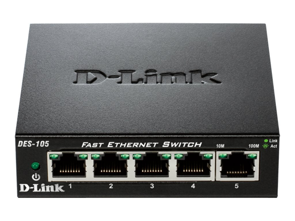D-LINK D-LINK 5-port 10/100Mbps Fast Ethernet Unmanaged Switch - Metal Housing