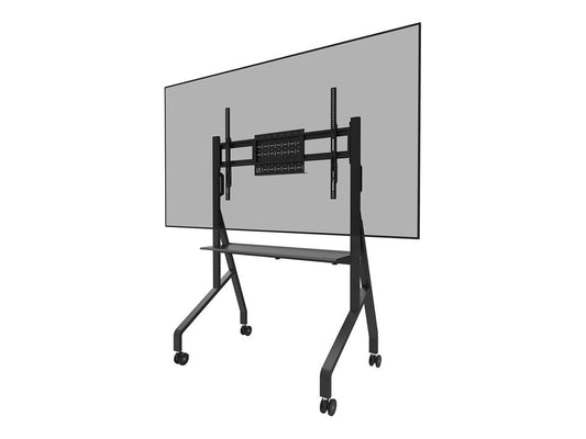 NEOMOUNTS FL50-525BL1 Support au sol mobile pour écran 55-86p - étagère multimédia incluse - installation rapide - TÜV