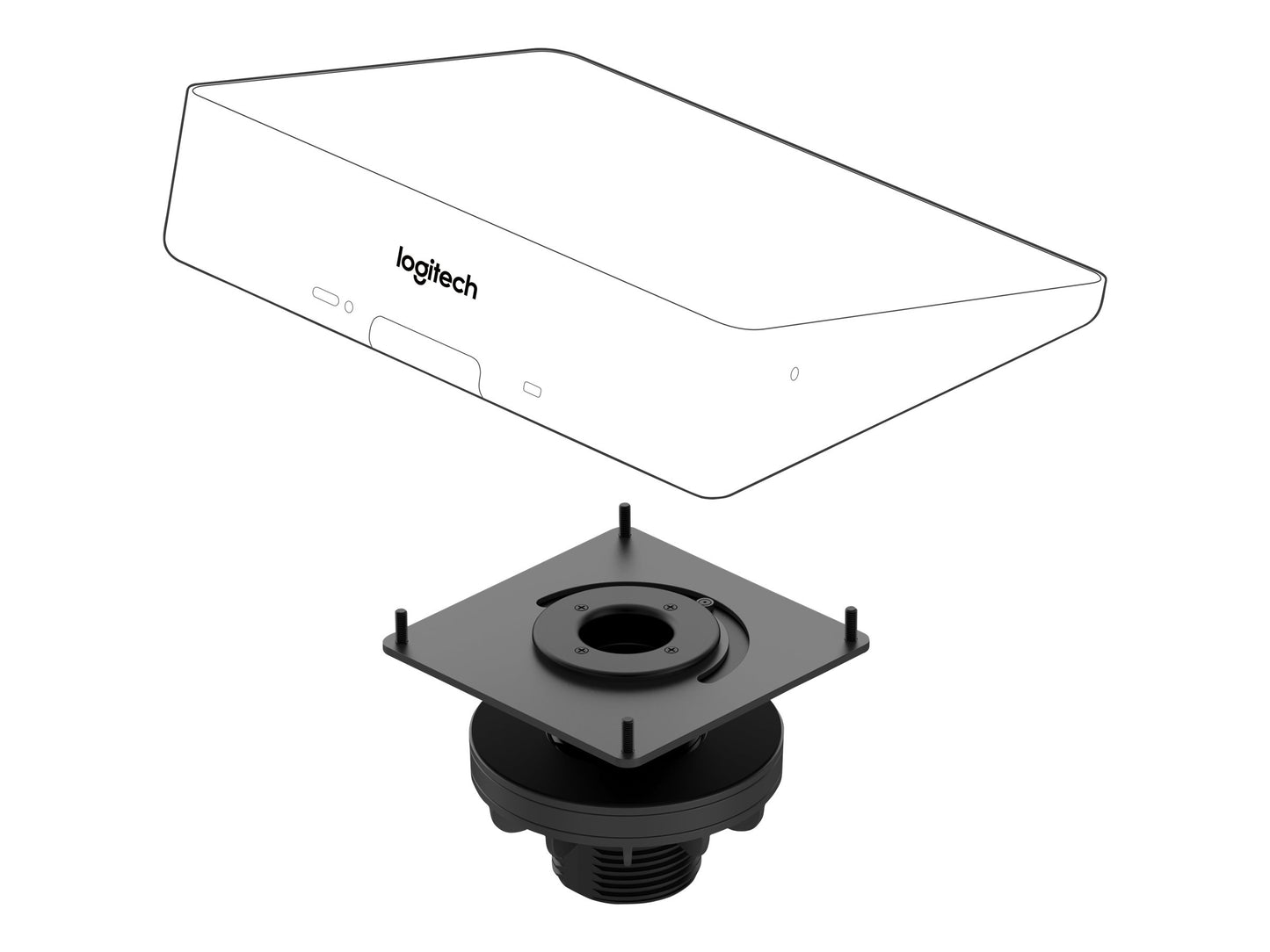 LOGITECH LOGITECH Tap Table Mount Video conferencing controller mounting kit for Room Solution Base Bundle Huddle Large Tap