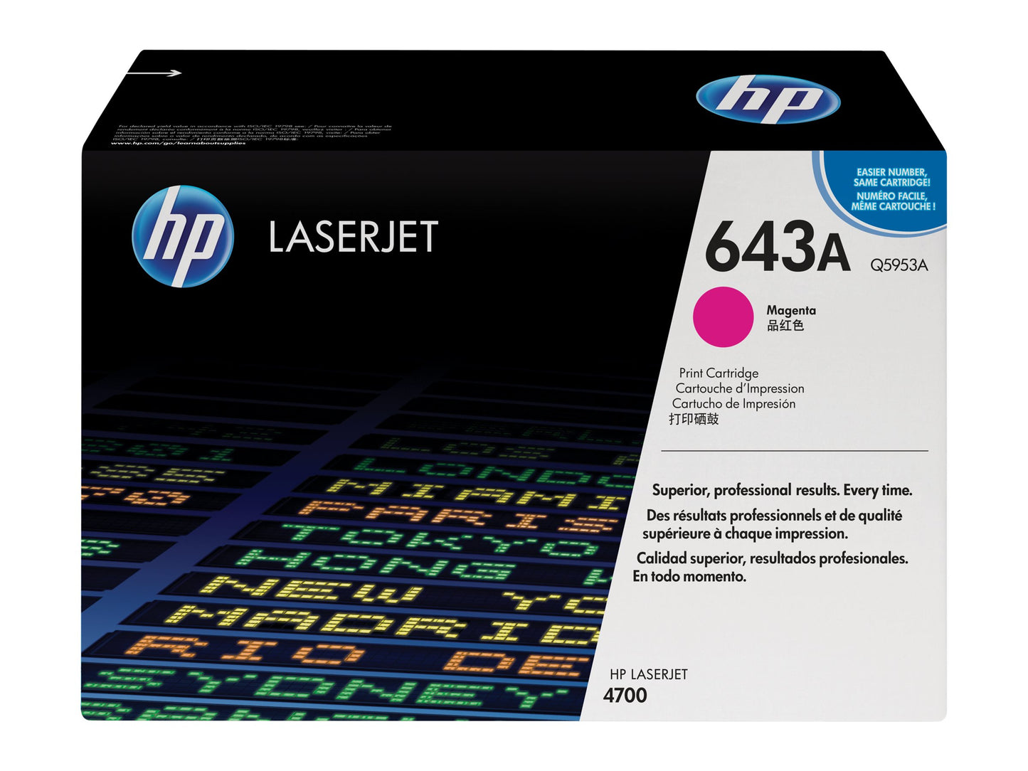 HP 643A original Colour LaserJet Toner cartridge Q5953A magenta standard capacity 10.000 pages 1-pack