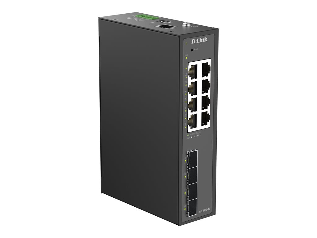D-LINK Smart L2 Industriel 8 ports Gigabit & 4 ports SFP Gigabit Format Rail-DIN
