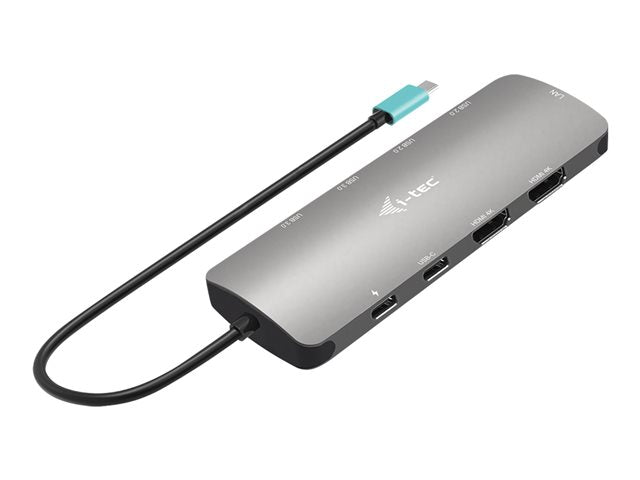 I-TEC USB-C Metal Nano Dock 2x HDMI 1x GLAN 2x USB 3.2 2x USB2.0 1x USB-C 3.2 Gen.1 Data 1x USB-C 100W PD Sans Alimentation