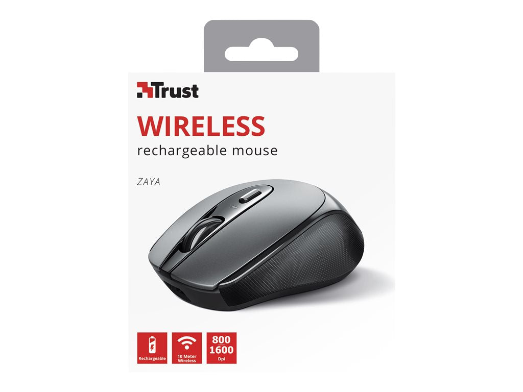 TRUST Souris sans fil ZAYA rechargeable - Noire