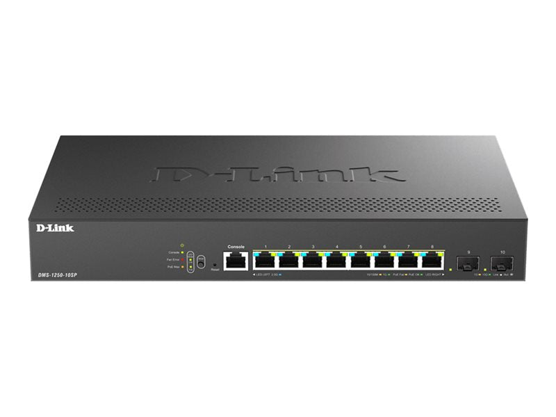 D-LINK D-LINK Smart+ L2+ 8 ports 2.5 GbE PoE+ and 2 ports 10 GbE SFP+ - Budget PoE 240 W