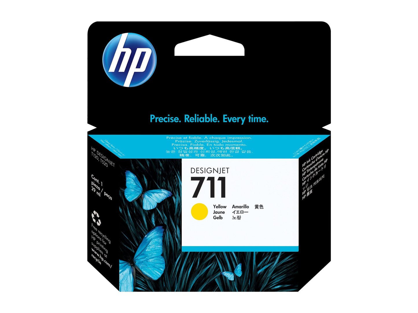 HP 711 original Ink cartridge CZ132A yellow standard capacity 29ml 1-pack