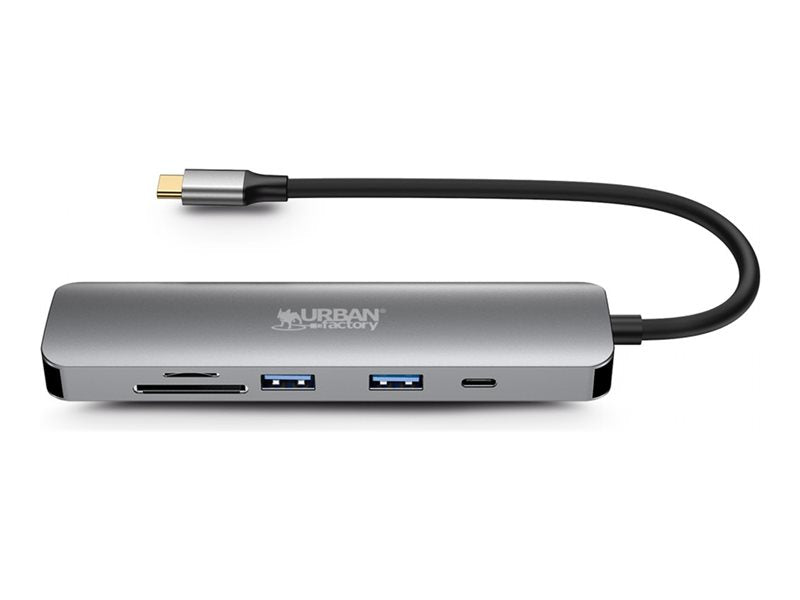 URBAN FACTORY URBAN FACTORY Hubee 6in1 USB-C Hub With 2 USB-A / 1 4K HDMI / 2 Card Readers And 1 USB-C 100W Pd
