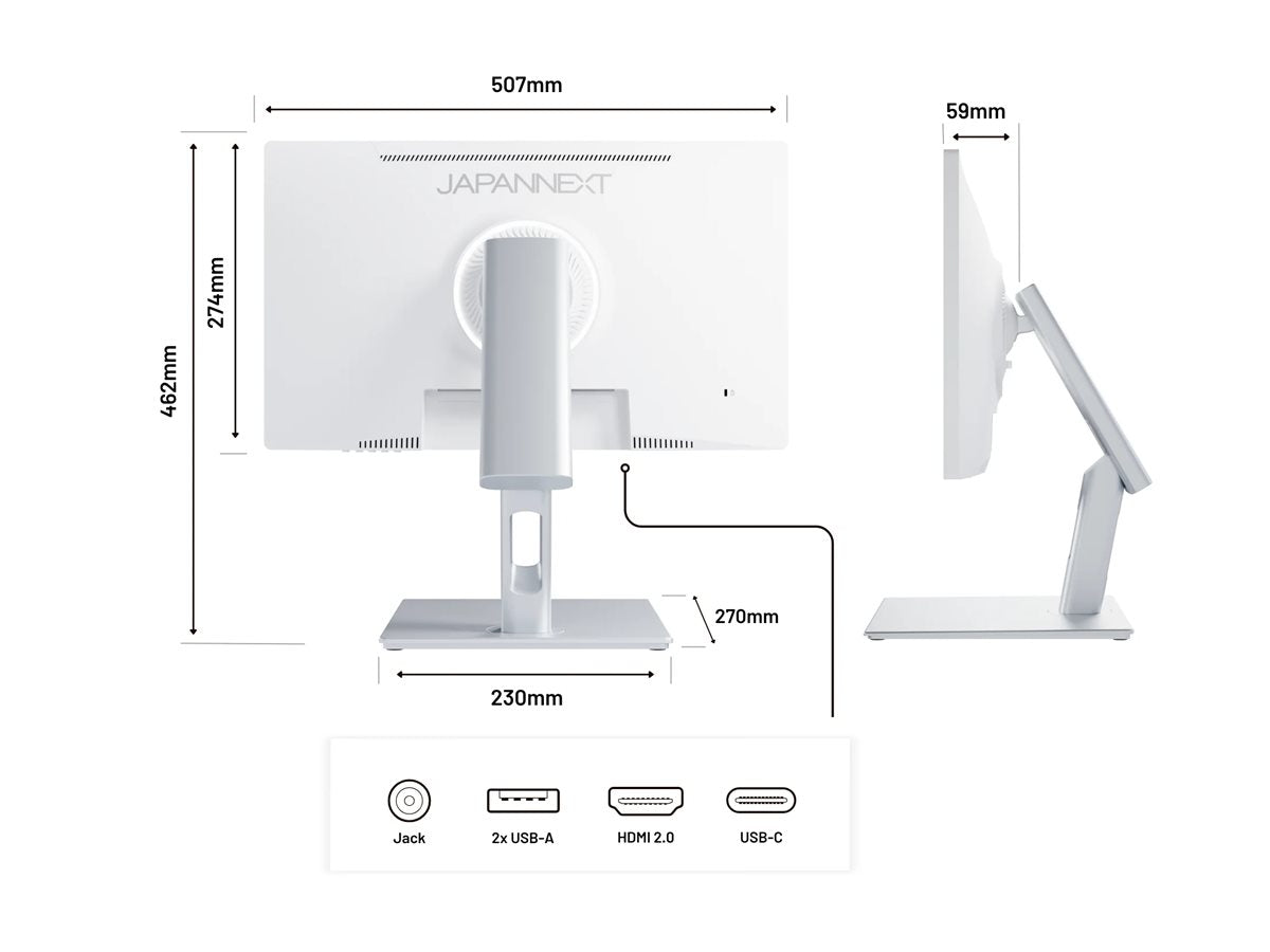 JAPANNEXT JAPANNEXT JN-IPS2152FHDR-C65W-FLD-T - Ecran tactile 21.5p 1920x1080 FHD 75Hz - IPS - 250 cd/m2 - HDMI - USB-C charge 65W - Blanc