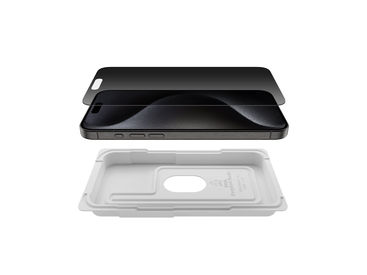BELKIN ScreenForce Pro TemperedGlass Privacy AM Screen Protection for iPhone 15 Pro Max
