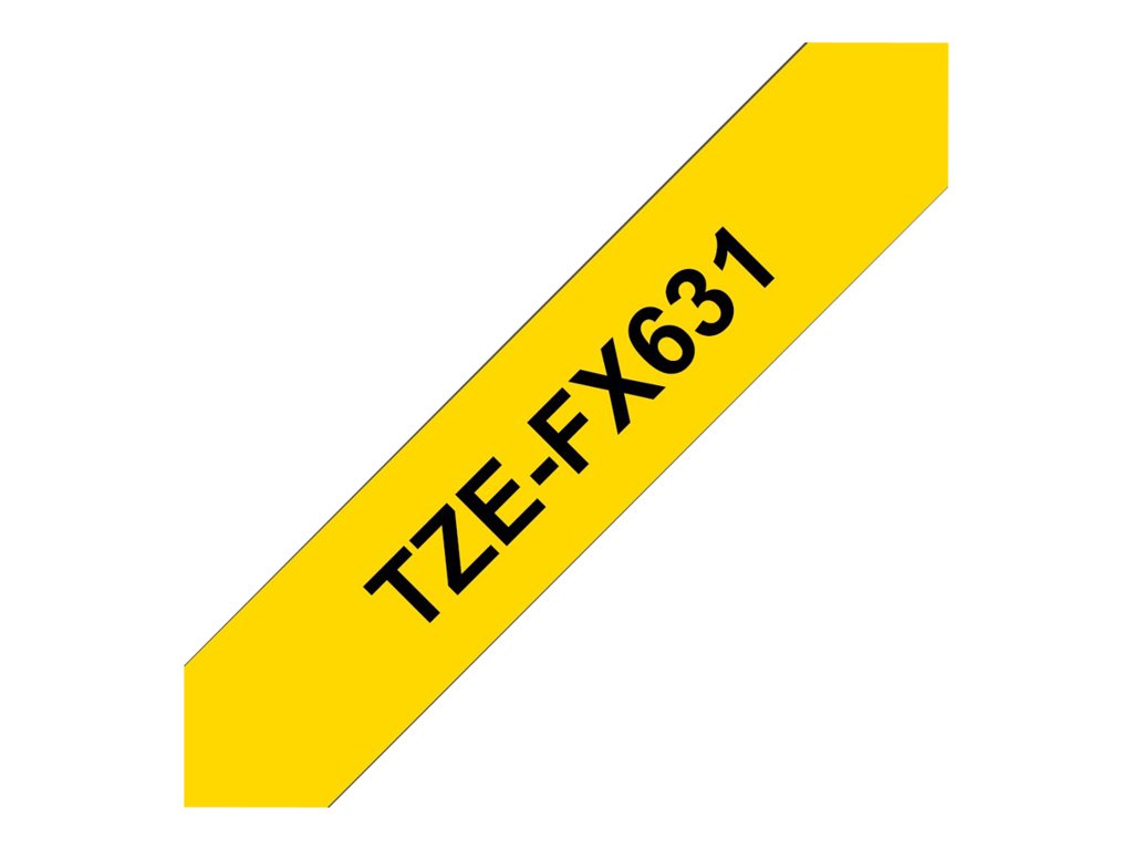 BROTHER P-TOUCH TZE-FX631 noir sur jaune  12mm