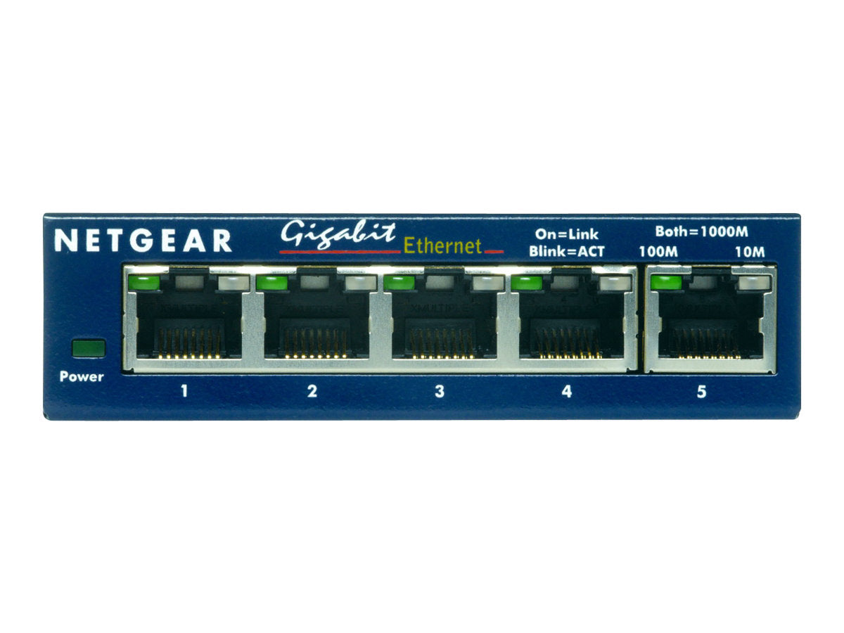 NETGEAR SWITCH 5 PORTS 10/100/1000 MBPS NON RACKABLE - NON MANAGEABLE BOITIER METAL
