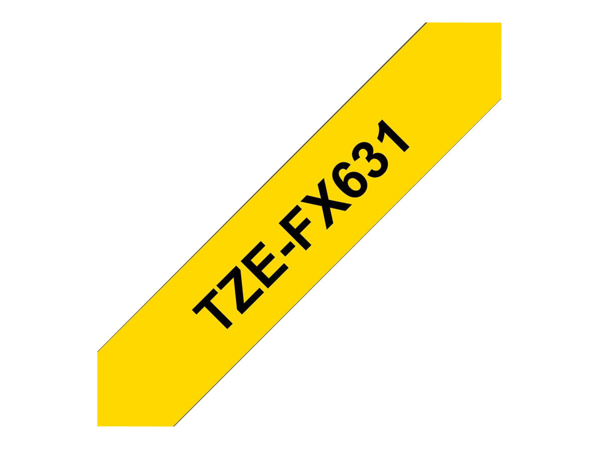 BROTHER P-TOUCH TZE-FX631 noir sur jaune  12mm