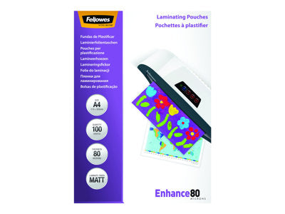FELLOWES POCHETTES A4 80 MICRONS MATES X 100