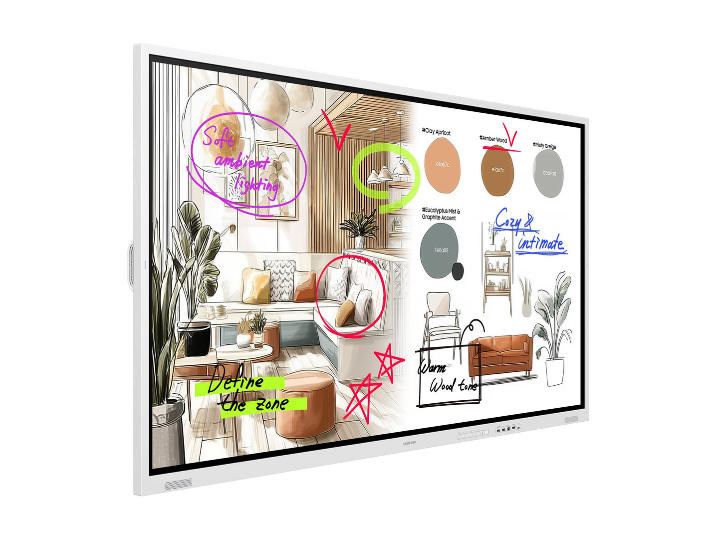 SAMSUNG FLIP 5 PRO WM75FX 75p Tactile Infrarouge 20p UHD 3840x2160 16:9 350 sans vitre 16/7 Dalle Mate