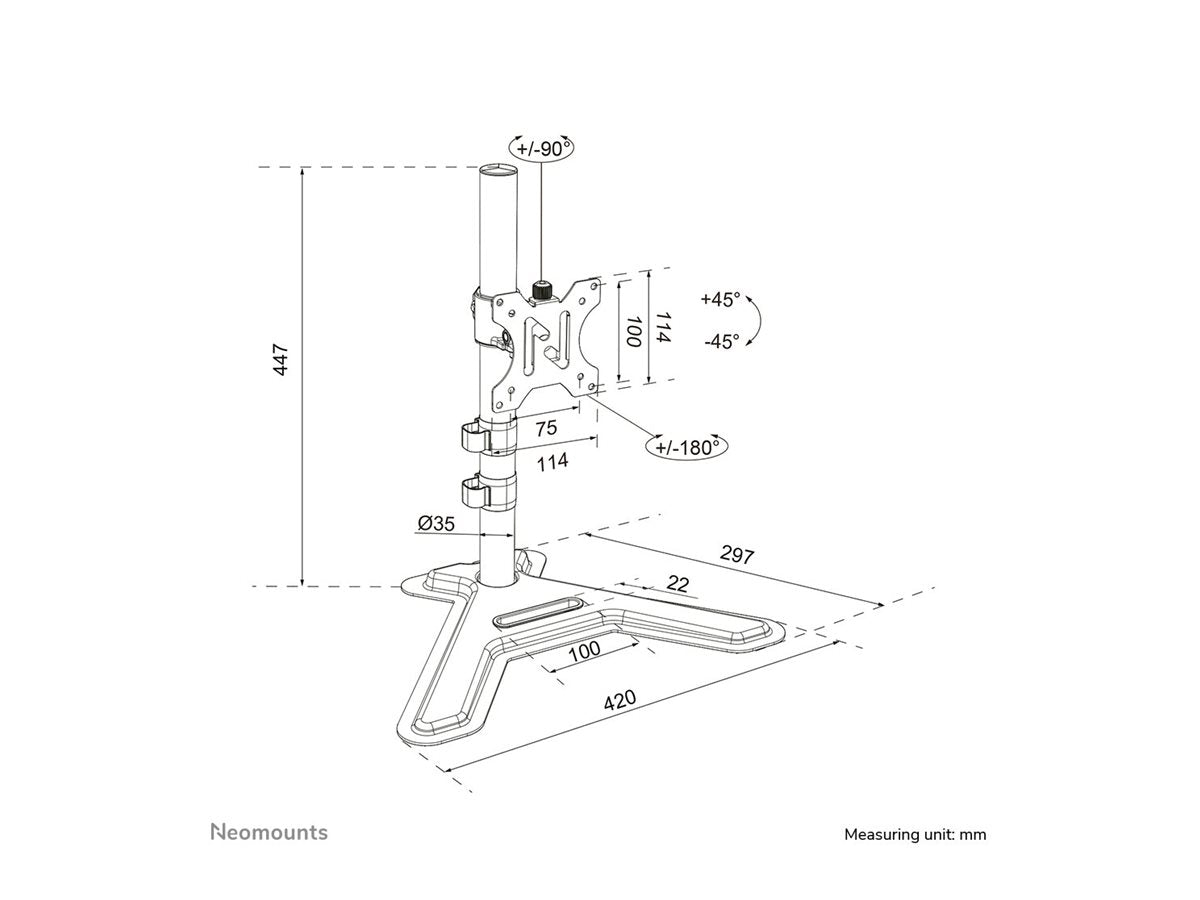 NEOMOUNTS NERO Single monitor stand 10-32p