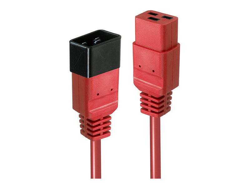 LINDY 1m IEC C19 to C20 Extension Cable Red