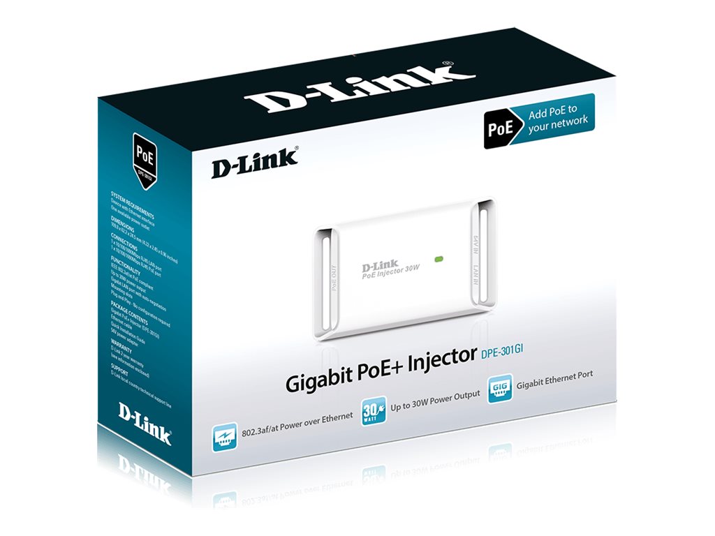 D-LINK D-LINK 1-Port Gigabit 30W PoE Injector