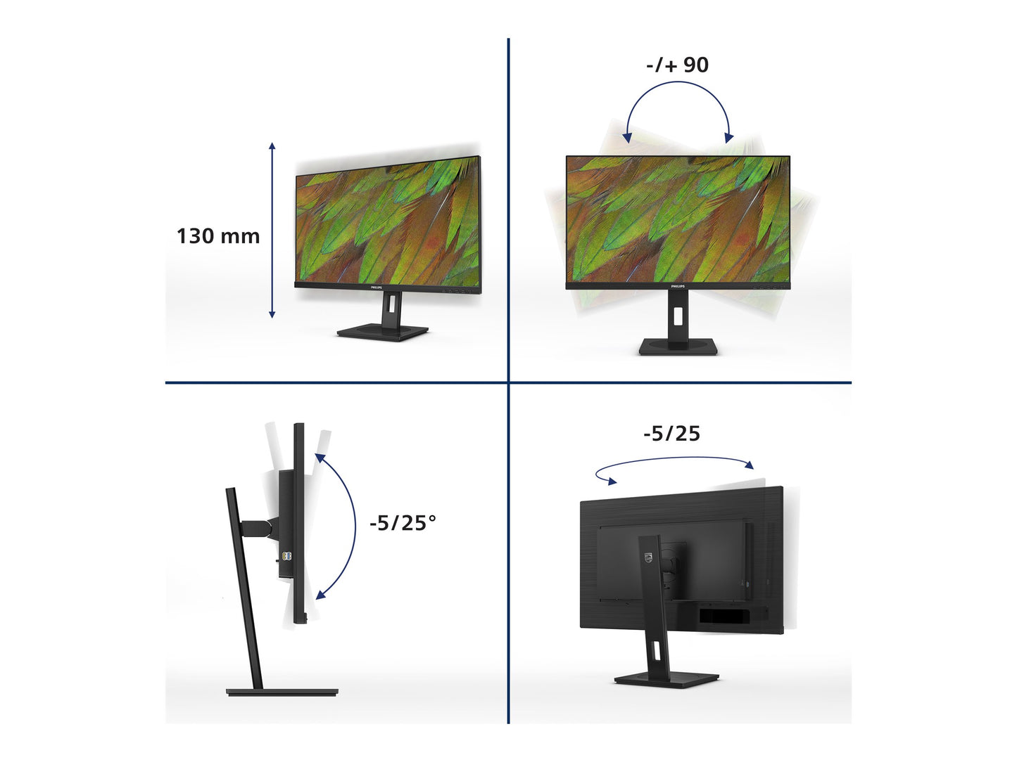 PHILIPS 27B1N3800/00 Ecran 27p UHD LED 16:9 IPS 60Hz 2xHDMI 2.0 DP 1.4