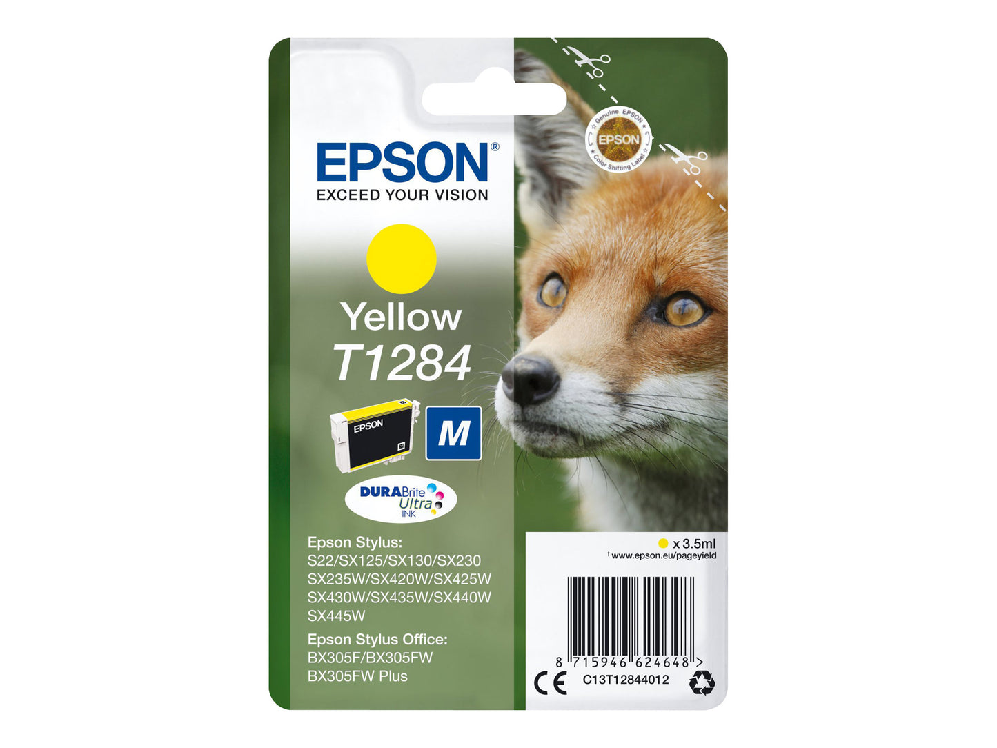 EPSON EPSON 1LB T1284 ink cartridge yellow standard capacity 3.5ml 1-pack RF-AM blister w/s