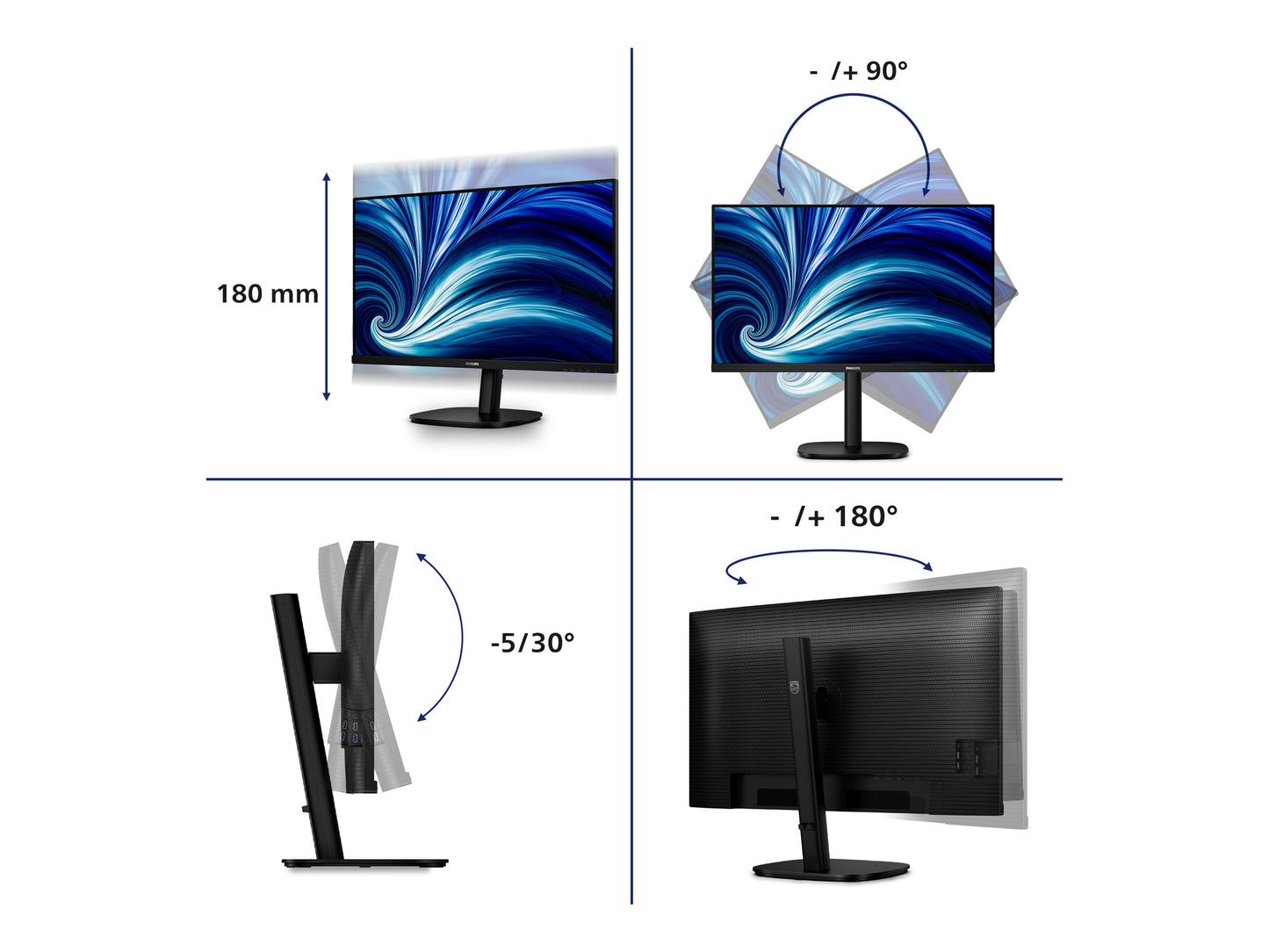 PHILIPS 32B2N3500/00 31.5p QHD 16:9 IPS 100Hz HAS 180mm HDMI 2x 2.0 DP 1.2
