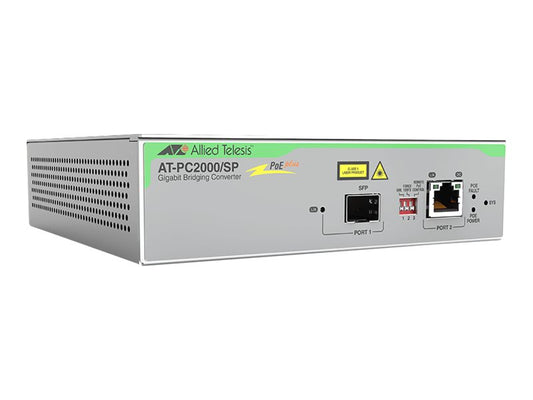 ALLIED TELESIS ALLIED TAA Federal 10/100/1000T to 100X/1000X SFP POE+ Media and Rate Converter Universal PSU
