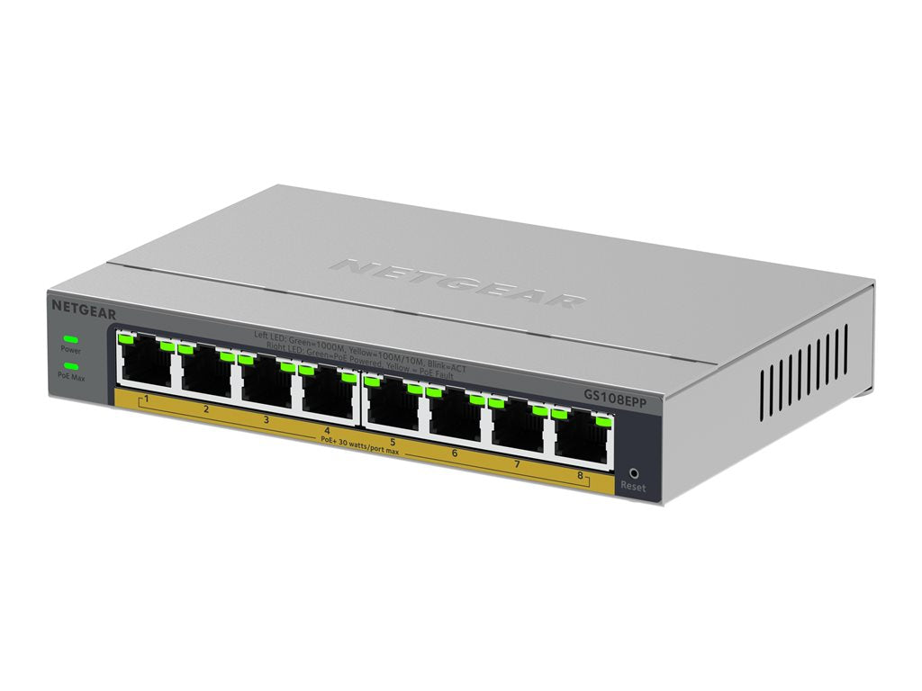 NETGEAR NETGEAR 8PT GB PLUS SWICH W/ POE+ GS108EPP
