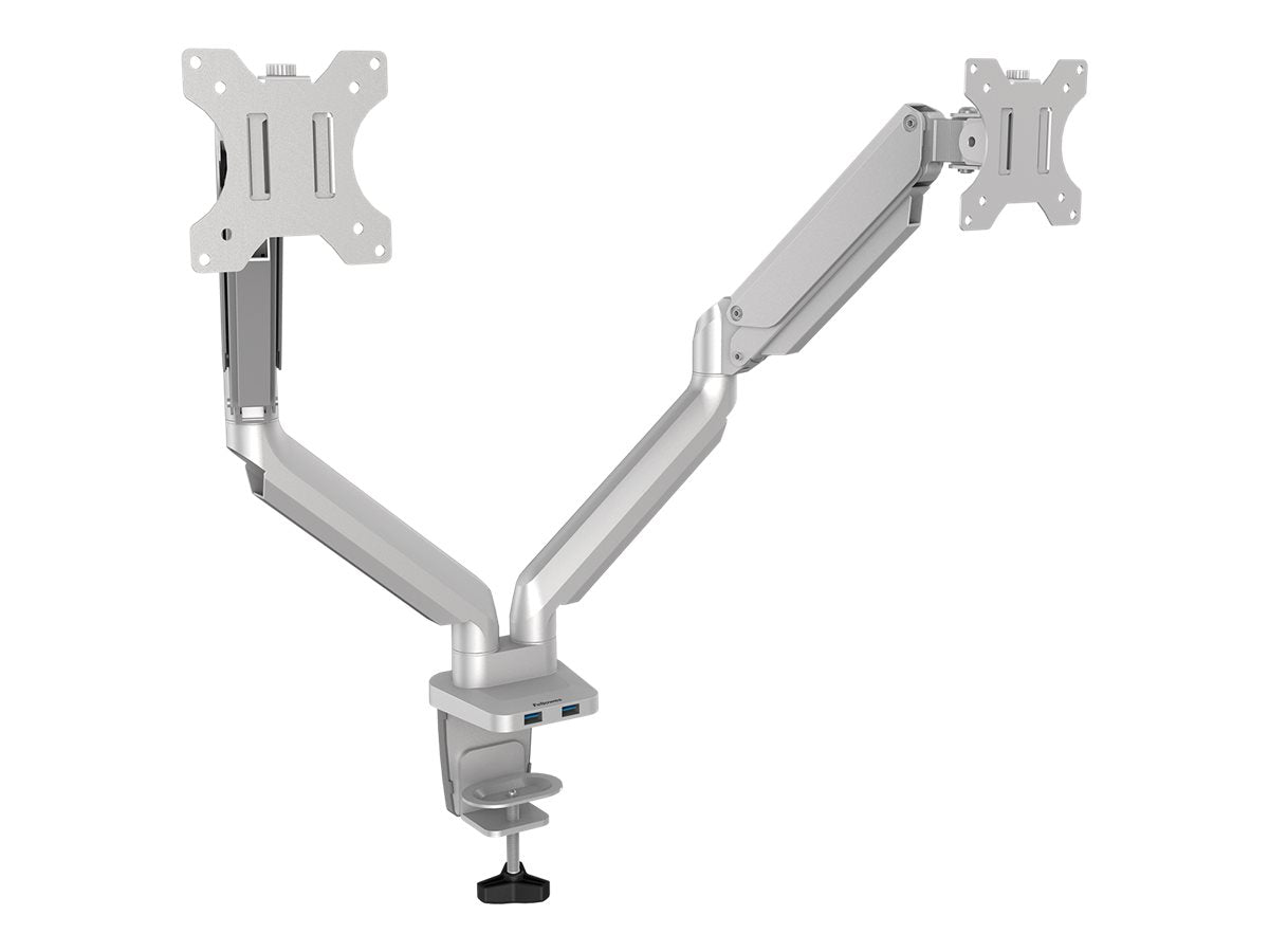 FELLOWES Bras Porte-Ecrans Double Gris Platinum Series