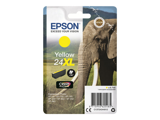 EPSON 3LB 24XL ink cartridge yellow high capacity 8.7ml 740 pages 1-pack RF-AM blister w/s