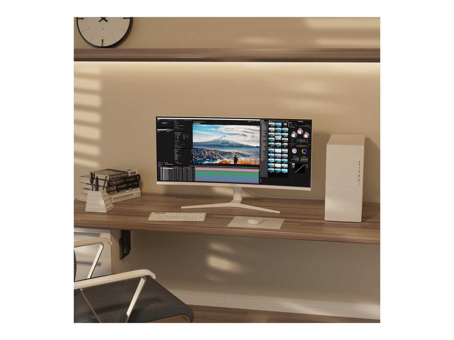 JAPANNEXT JAPANNEXT JN-I340UWQHD60C-C65W-HS-W - Ecran incurvé 34p 3440x1440 UWQHD 60Hz - 300 cd/m2 - HDMI - DP - USB-C charge 65W - Blanc